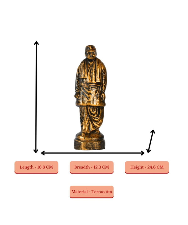 Terracotta Netaji Statue: Artisan-Made Tabletop Decor Masterpiece — image 4