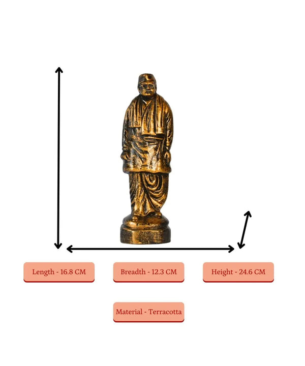 Terracotta Netaji Statue: Artisan-Made Tabletop Decor Masterpiece — image 4
