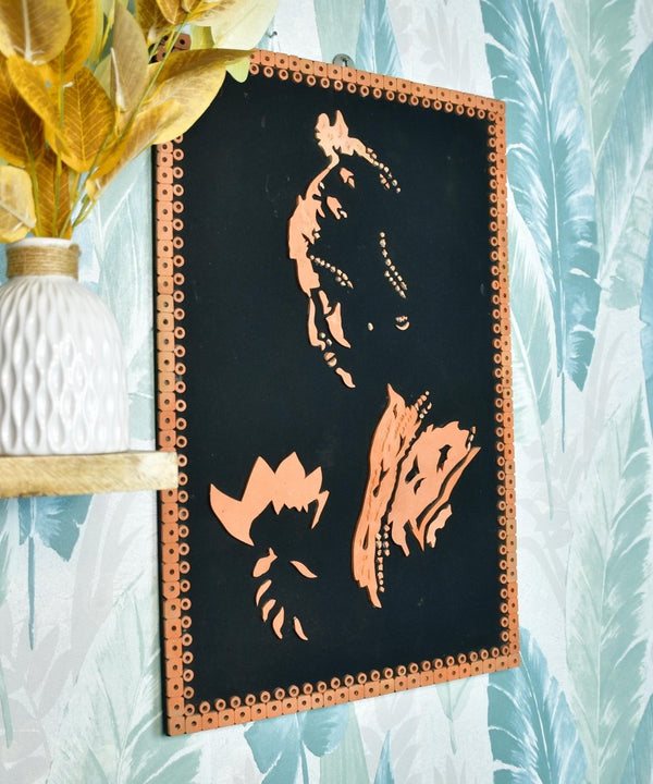 Terracotta Shadowed Lady Wall Art: Artisan Elegance for Home — main view