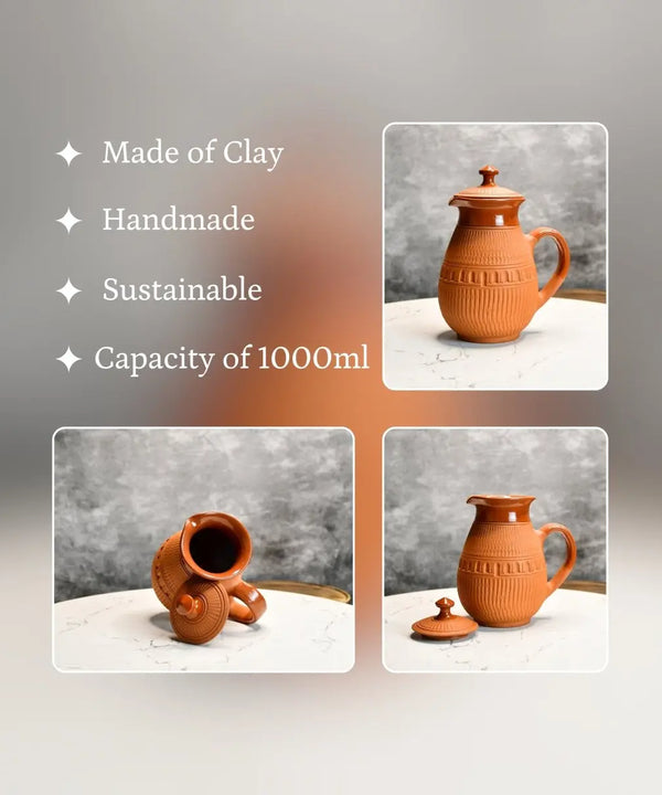 Terracotta Water Jug: Artisan Elegance for Home and Kitchen — image 3
