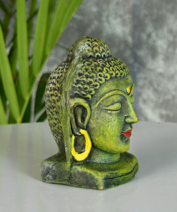 White Terracotta Buddha Head: Artisan Home Decor — image 5