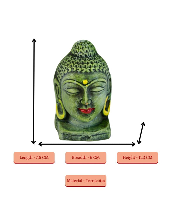 White Terracotta Buddha Head: Artisan Home Decor — image 4
