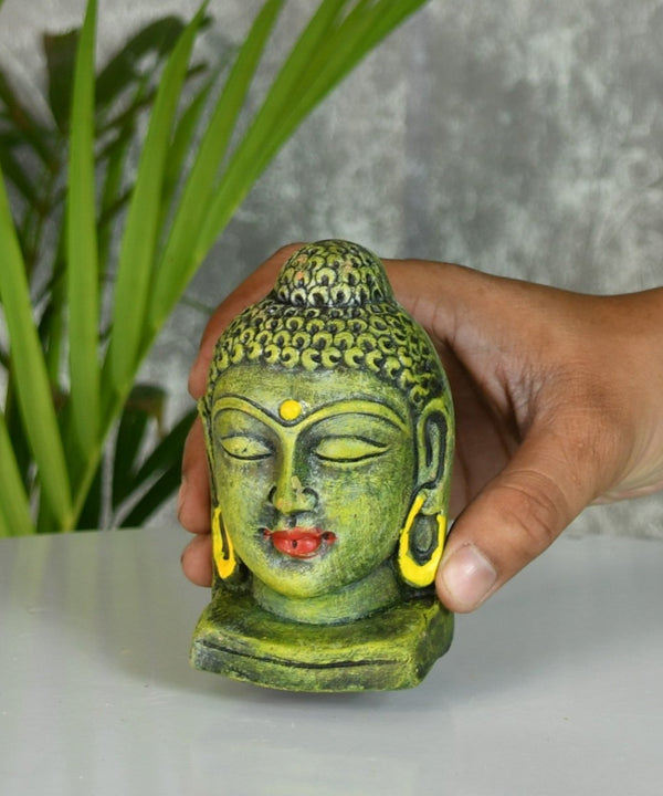 White Terracotta Buddha Head: Artisan Home Decor — image 6
