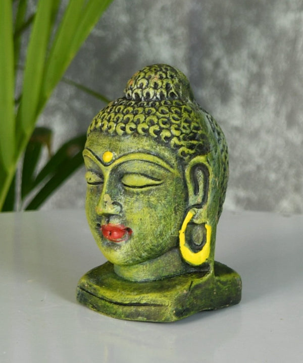 White Terracotta Buddha Head: Artisan Home Decor — image 2