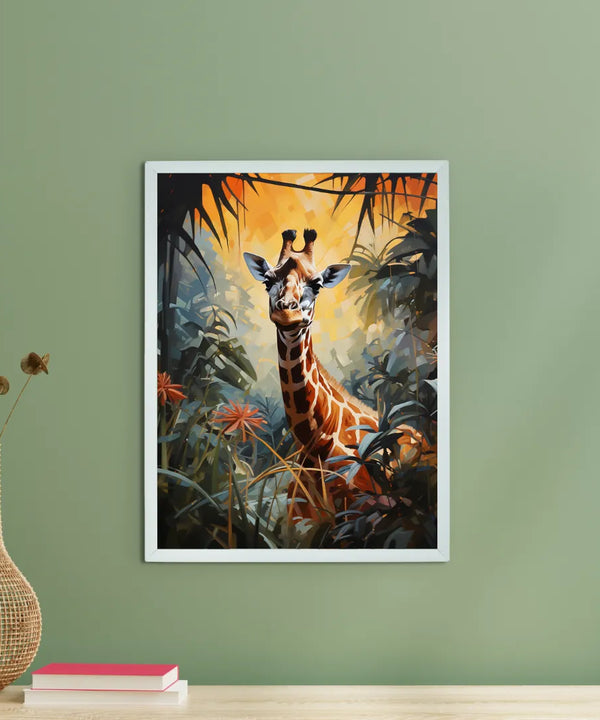 Sowpeace Harmony: Find Your Handcrafted Abstract Giraffe – Premium Indian-Inspired Canvas Art for Modern Home Decor — main view