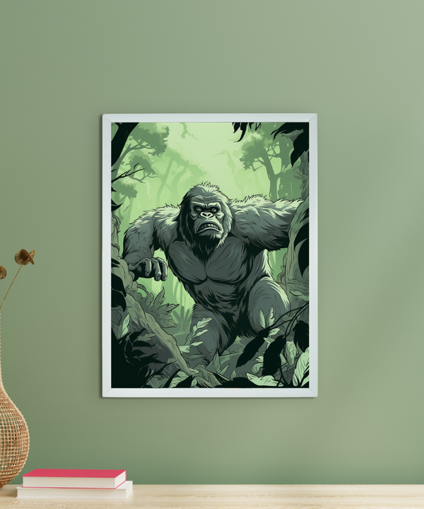 Sowpeace Harmony: Find Your Handcrafted Abstract Gorilla – Premium Indian-Inspired Canvas Art for Modern and Stylish Interiors — main view