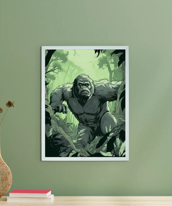 Sowpeace Harmony: Find Your Handcrafted Abstract Gorilla – Premium Indian-Inspired Canvas Art for Modern and Stylish Interiors — main view