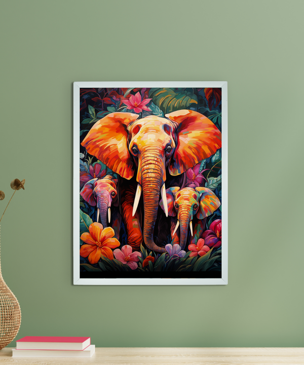 Sowpeace Harmony: Find Your Handcrafted Abstract Elephant – Premium Indian-Inspired Canvas Art for Elegant Home Decor — main view