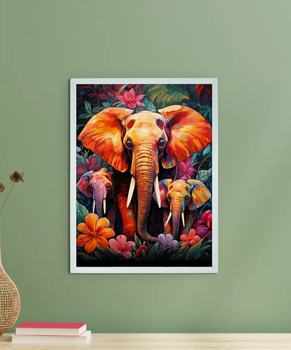 Sowpeace Harmony: Find Your Handcrafted Abstract Elephant – Premium Indian-Inspired Canvas Art for Elegant Home Decor — main view