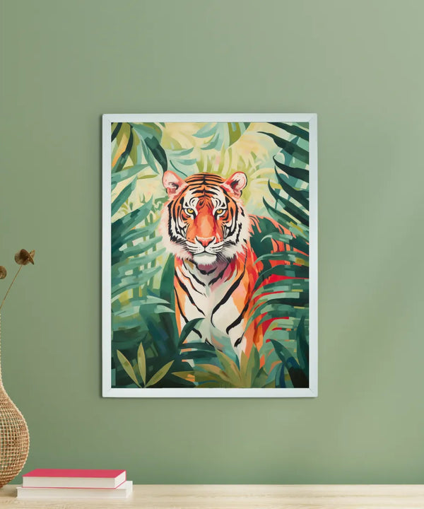 Sowpeace Harmony: Find Your Handcrafted Abstract Tiger – Premium Indian-Inspired Canvas Art for Stylish Home Interiors — main view