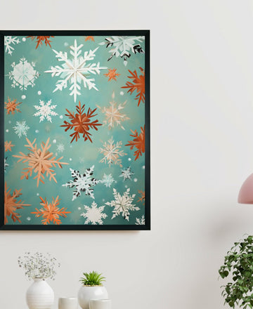 Sowpeace's Silent Snowfall: Premium Abstract Wall Prints – Handcrafted Indian-Inspired Art for Peaceful and Elegant Winter Decor — alternate view