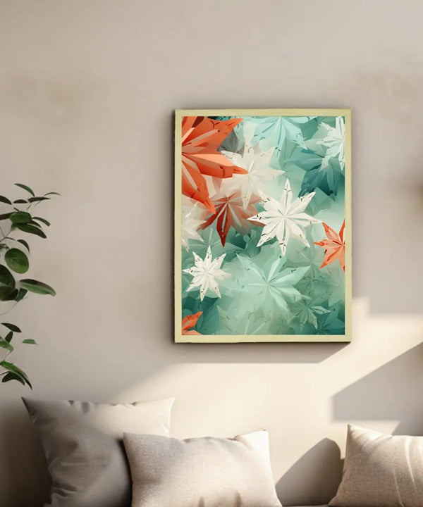 Frozen Fractals: Sowpeace's Premium Dense Winter Canvas Art – Handcrafted Indian-Inspired Prints for Elegant Winter Home Decoration — image 4