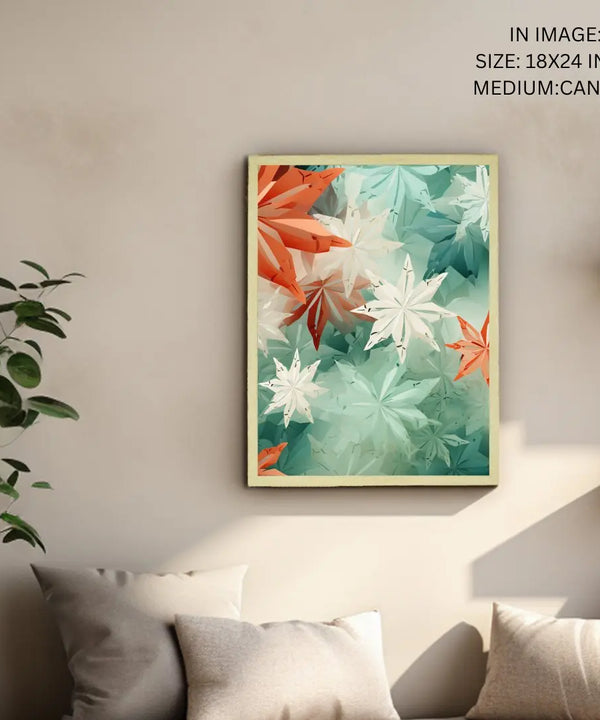 Frozen Fractals: Sowpeace's Premium Dense Winter Canvas Art – Handcrafted Indian-Inspired Prints for Elegant Winter Home Decoration — image 5