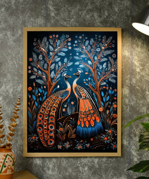 Unveil Majesty: Sowpeace Handcrafted Peacock Wall Art – Premium Indian-Inspired Canvas Print for Modern Home Decoration — image 4
