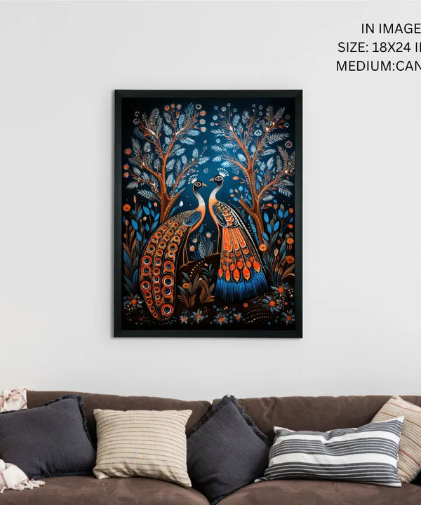 Unveil Majesty: Sowpeace Handcrafted Peacock Wall Art – Premium Indian-Inspired Canvas Print for Modern Home Decoration — image 5