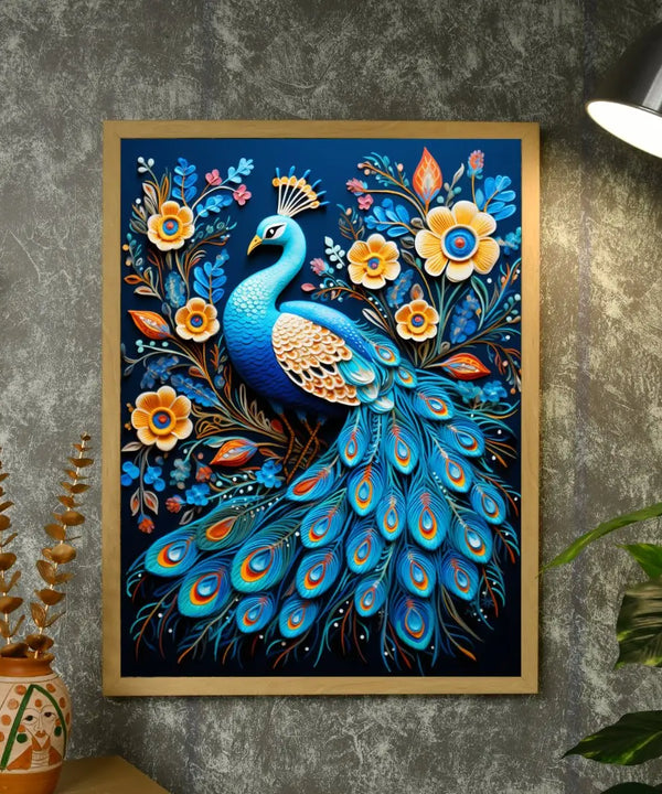 Sowpeace Serenity: Handcrafted Peacock Blooms Tranquility – Premium Canvas Art for Elegant and Peaceful Home Decor — image 4