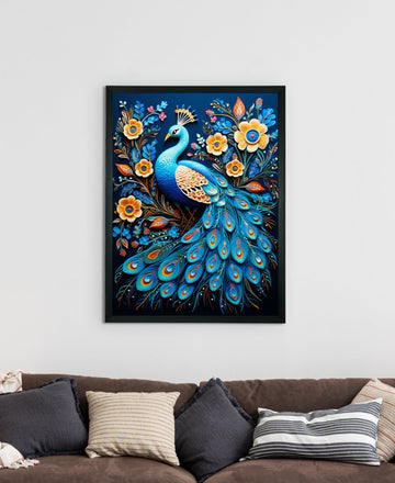 Sowpeace Serenity: Handcrafted Peacock Blooms Tranquility – Premium Canvas Art for Elegant and Peaceful Home Decor — alternate view