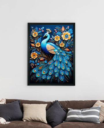 Sowpeace Serenity: Handcrafted Peacock Blooms Tranquility – Premium Canvas Art for Elegant and Peaceful Home Decor — alternate view