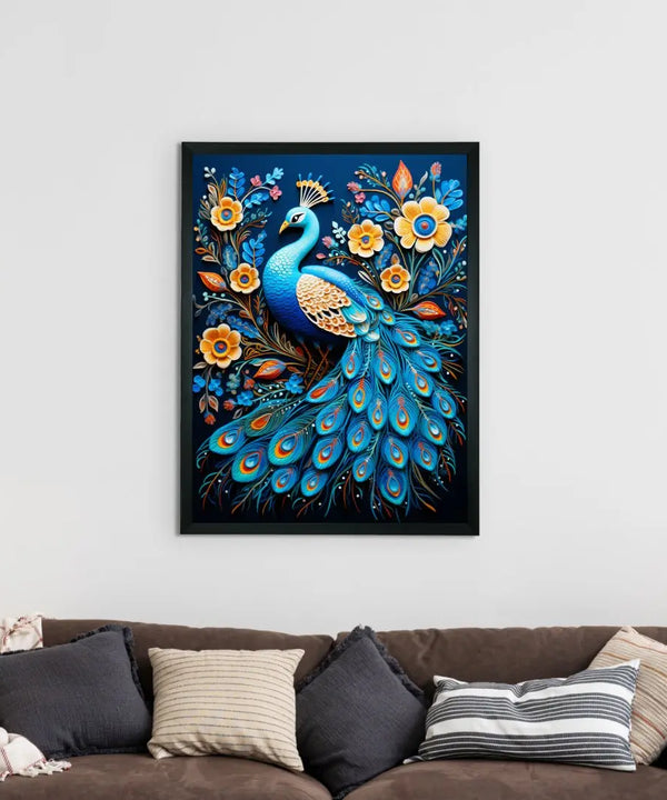 Sowpeace Serenity: Handcrafted Peacock Blooms Tranquility – Premium Canvas Art for Elegant and Peaceful Home Decor — image 2