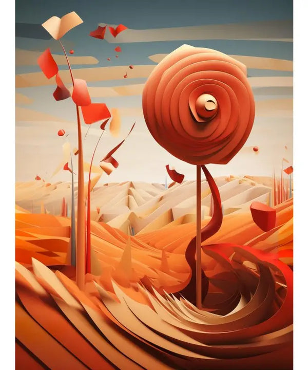 Sowpeace's Handcrafted 3D Autumn Abstract Wall Art – Premium Set of 2, Indian-Inspired Canvas Home Decor — image 12