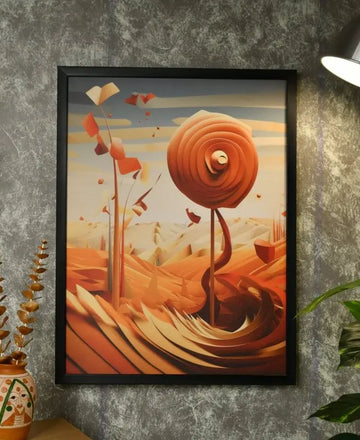 Sowpeace's Handcrafted 3D Autumn Abstract Wall Art – Premium Set of 2, Indian-Inspired Canvas Home Decor — alternate view
