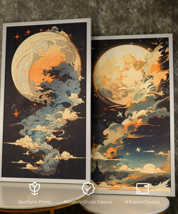 Moonlight Tall: Artisan Canvas Wall Decor for Home Ambiance — image 6