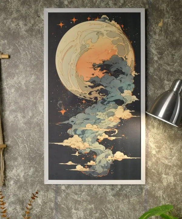 Moonlight Tall: Artisan Canvas Wall Decor for Home Ambiance — image 3