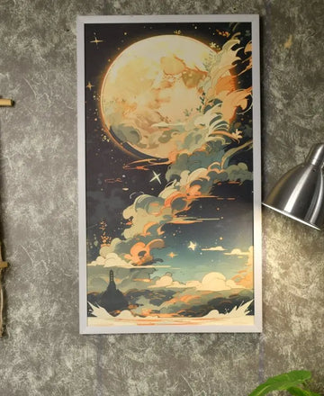 Moonlight Tall: Artisan Canvas Wall Decor for Home Ambiance — alternate view