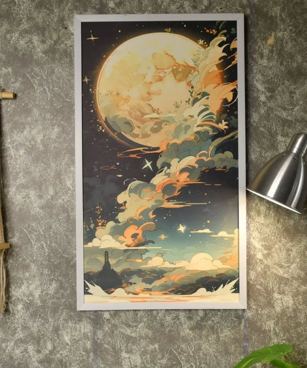 Moonlight Tall: Artisan Canvas Wall Decor for Home Ambiance — image 2