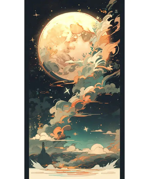 Moonlight Tall: Artisan Canvas Wall Decor for Home Ambiance — image 7