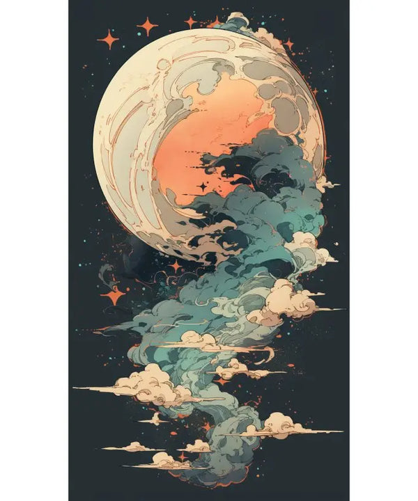 Moonlight Tall: Artisan Canvas Wall Decor for Home Ambiance — image 8