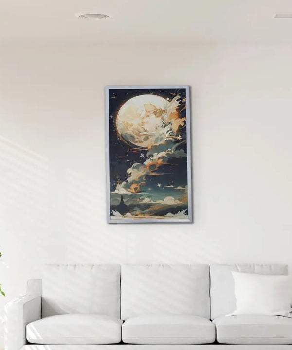 Moonlight Tall: Artisan Canvas Wall Decor for Home Ambiance — image 5