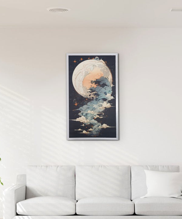 Moonlight Tall: Artisan Canvas Wall Decor for Home Ambiance — image 4