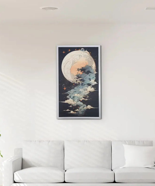Moonlight Tall: Artisan Canvas Wall Decor for Home Ambiance — image 4