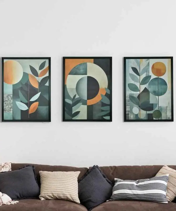 Sowpeace's Handcrafted Scandinavian Sphere Leaves Abstract Wall Art – Premium Canvas Prints for Contemporary Home Decor — main view