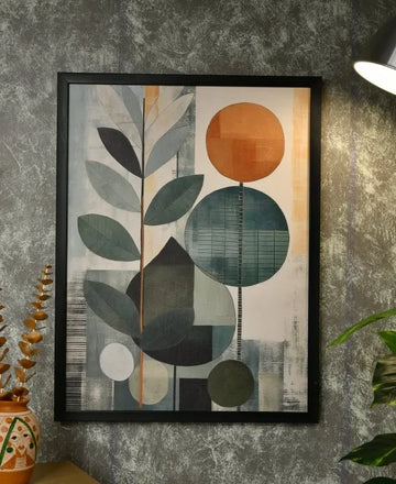 Sowpeace's Handcrafted Scandinavian Sphere Leaves Abstract Wall Art – Premium Canvas Prints for Contemporary Home Decor — alternate view