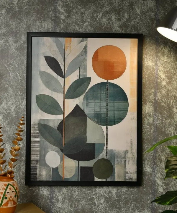 Sowpeace's Handcrafted Scandinavian Sphere Leaves Abstract Wall Art – Premium Canvas Prints for Contemporary Home Decor — image 2