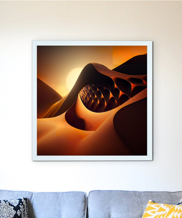 Sowpeace's Handcrafted Bohemian Sand Dune Abstract Wall Art – Premium Set of 2, Indian-Inspired Canvas Decor — image 2