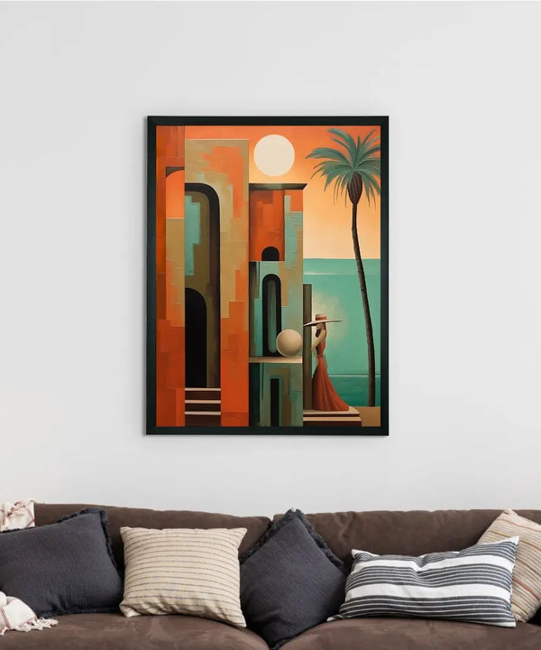 Sowpeace's Handcrafted Premium Boho Sunny Day Art with Frame – Indian-Inspired Canvas Print for Modern and Artistic Home Decor — image 2
