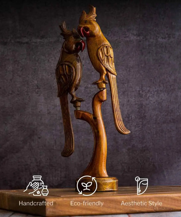 Sowpeace Wooden Parrot Set: Artisan Tabletop Decor — image 6