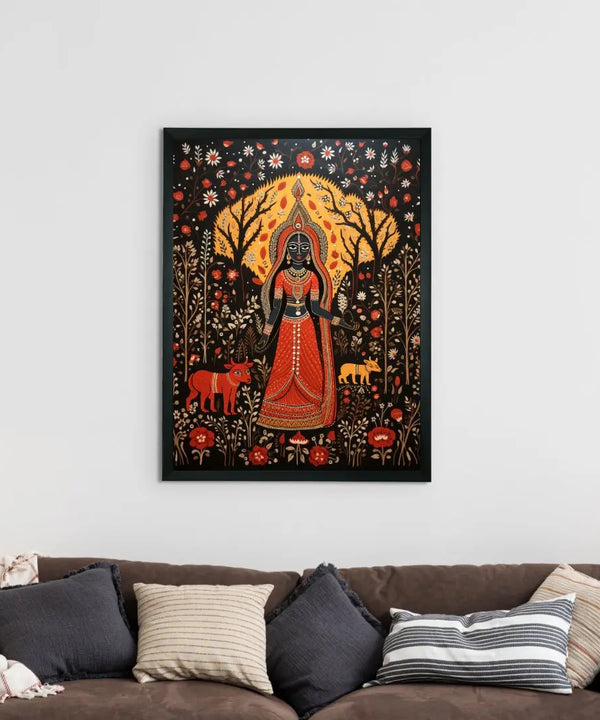 Find Your Flame: Sowpeace Handcrafted Abstract Print – Premium Indian-Inspired Canvas Art for Stylish Home Interiors — image 2