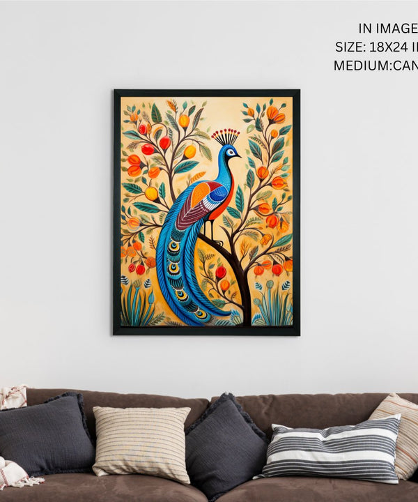 Find Your Paradise: Sowpeace Handcrafted Peacock Canvas – Premium Indian-Inspired Art for Stylish Home Interiors — image 5