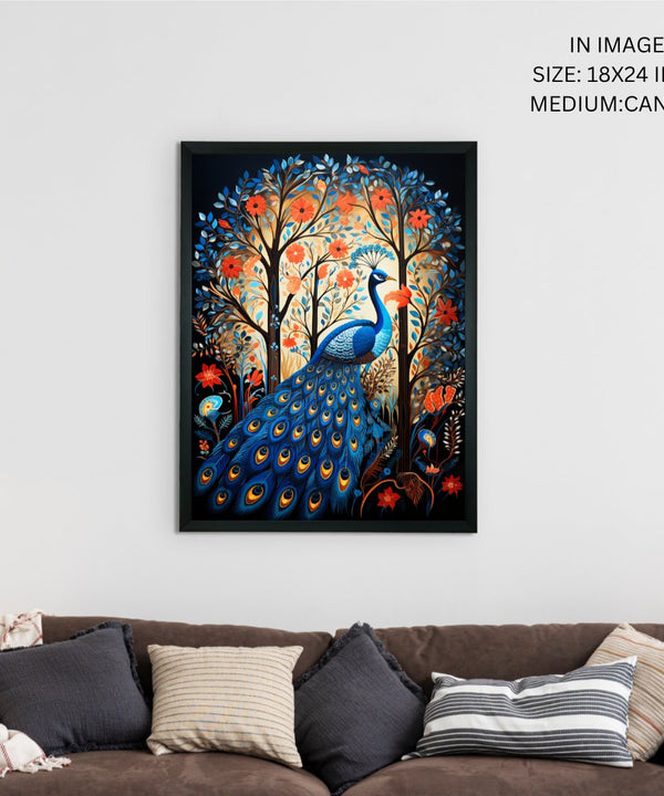 Sowpeace Harmony: Find Your Forest Peacock – Premium Handcrafted Canvas Art for Elegant and Contemporary Interiors — image 5