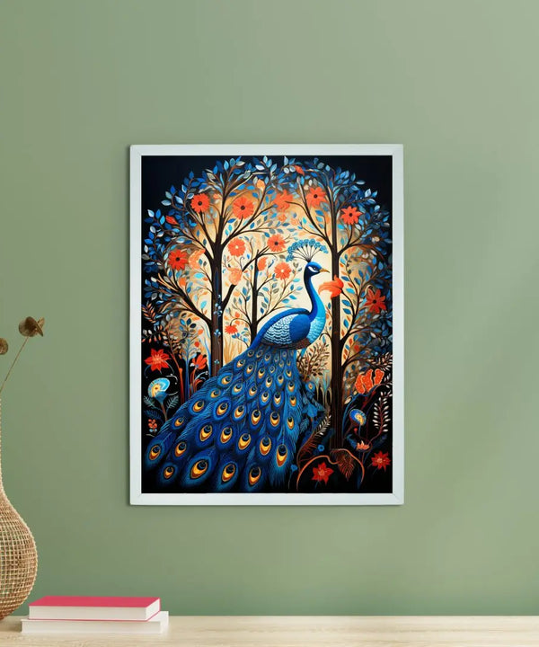 Sowpeace Harmony: Find Your Forest Peacock – Premium Handcrafted Canvas Art for Elegant and Contemporary Interiors — main view