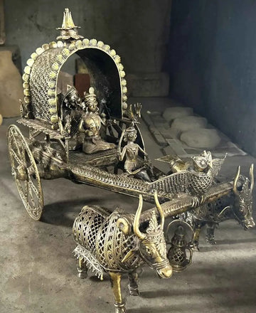 Premium Brass Dhokra Cow Cart Home Decor — alternate view