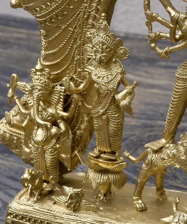 Premium Dhokra Durga Sculpture Artisan Brass Home Decor — image 4