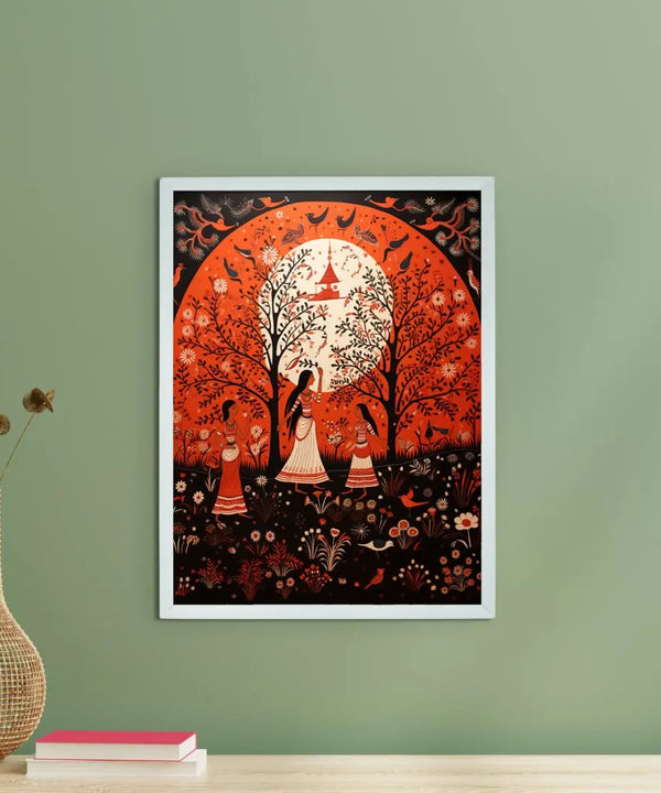 Find Your Sisterhood: Sowpeace Handcrafted Abstract Canvas – Premium Indian-Inspired Art for Elegant Home Decor — main view