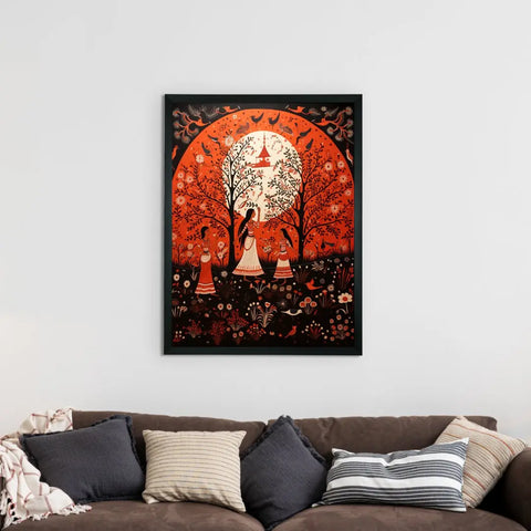 Find Your Sisterhood: Sowpeace Handcrafted Abstract Canvas – Premium Indian-Inspired Art for Elegant Home Decor
