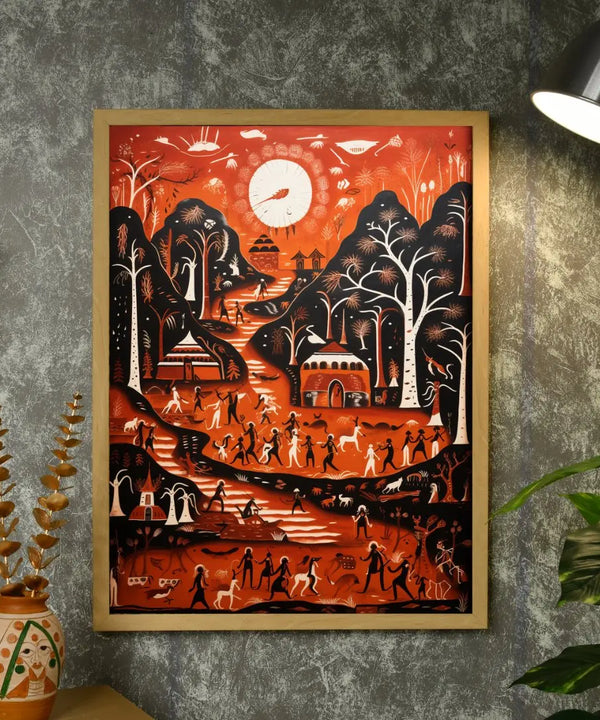 Sowpeace Serenity: Handcrafted Peaceful Mountain Wall Art – Premium Indian-Inspired Canvas Print for Modern Home Decor — image 4