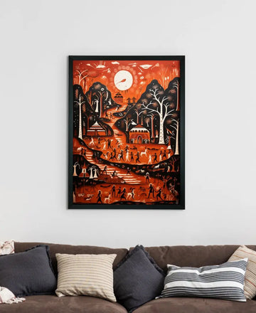 Sowpeace Serenity: Handcrafted Peaceful Mountain Wall Art – Premium Indian-Inspired Canvas Print for Modern Home Decor — alternate view